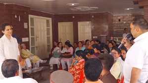 भाजपा प्रत्याशी कंगना रनौत ने पंचायत प्रतिनिधियों से मांगा सहयोग